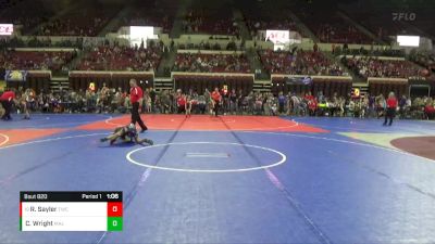 74 lbs Cons. Round 3 - Ryker Sayler, Thermopolis Wrestling Club vs Colby Wright, Malta