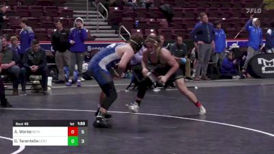 215 lbs Semifinal - Augustus Warke, Bethlehem Catholic vs Giovanni Tarentella, Central Mountain