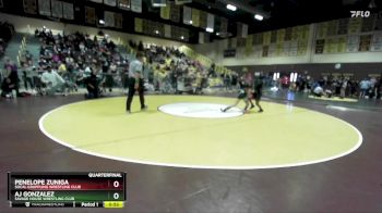 77 lbs Quarterfinal - Aj Gonzalez, Savage House Wrestling Club vs Penelope Zuniga, Socal Grappling Wrestling Club