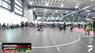 88 lbs 1st Place Match - Hayden Archbell, Virginia Beach Fighthouse vs Nasir Preston, Flex