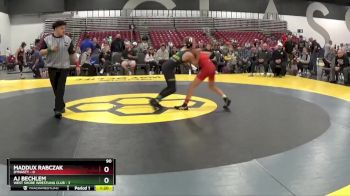90 lbs Round 2 (8 Team) - Maddux Rabczak, Dynasty vs AJ Bechlem, West Shore Wrestling Club