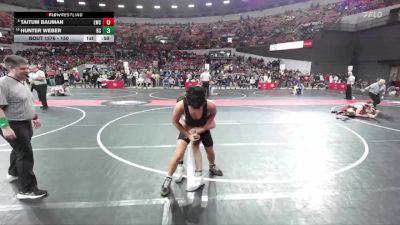 150 lbs Cons. Round 3 - Hunter Weber, Royall/Wonewoc Center vs Taitum Bauman, Lakeland Wrestling Club