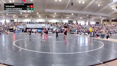 Girls 126 lbs Quarterfinal - Sophia Satterfield, Knoxville Halls High School vs Mya Bundy, Stewarts Creek High School