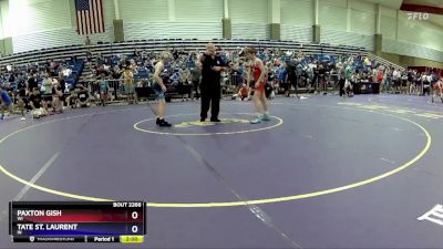 106 lbs Champ. Round 2 - Paxton Gish, WI vs Tate St. Laurent, IN