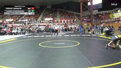 140 lbs Champ. Round 1 - Lauren Steenburgen, LaCygne-Prairie View Hs vs Destiny Gonzalez, Goodland HS