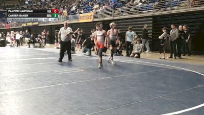 110 lbs Consy 2 - Zander Hartman, Boiling Springs vs Carter Baker, Burgettstown