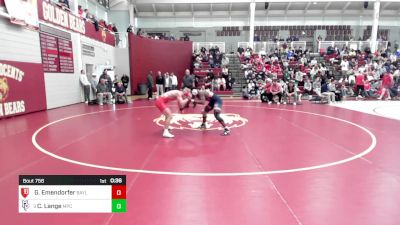 165 lbs Consolation - George Emendorfer, Baylor School vs Christian Lange, Mt. Pisgah Christian