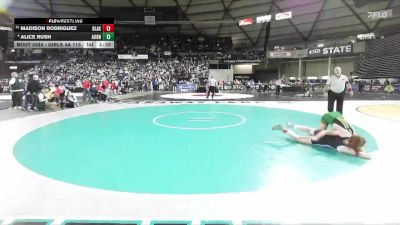 Girls 4A 115 lbs Quarterfinal - Madison Rodriguez, Bonney Lake (Girls) vs Alice Rush, Auburn (Girls)