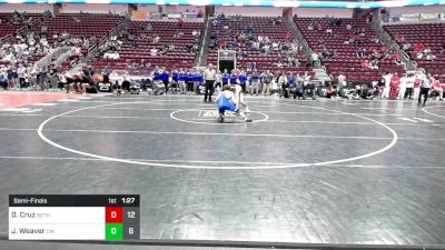 172 lbs Semifinal - Dario Cruz, Bethlehem Catholic vs Jacob Weaver, Central Mountain