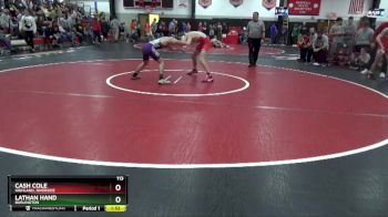 113 lbs Round 4 - Lathan Hand, Burlington vs Cash Cole, Highland, Riverside