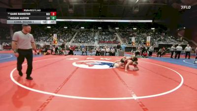4A-165 lbs Cons. Round 1 - Gabe Banister, Natrona County vs Riggin Austin, Laramie