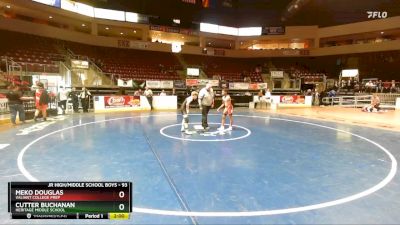 93 lbs Semifinal - Cutter Buchanan, Heritage Middle School vs Meko Douglas, Valiant College Prep