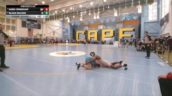 132 lbs Champ. Round 1 - Gabe Crenshaw, Smyrna H S vs Blake Walker, Cape Henlopen H S