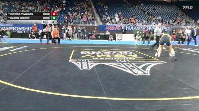 Girls-140 lbs Cons. Semi - Karen Bishop, Grand Rapids Kenowa Hills (Girls) vs Cinthia Villegas, Dowagiac (Girls)
