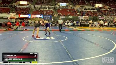 AA - 182 lbs Cons. Round 2 - Kohen Riley, Flathead (Kalispell) vs Bridger Brancamp, Butte