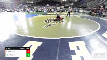 1A 120 lbs Champ. Round 1 - Elijah Miller, Life Christian Academy vs Junior Soto, Hoquiam