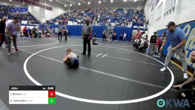 49 lbs Semifinal - Isaiah Brown, Elgin Wrestling vs Christian Schwahn, Harrah Little League Wrestling