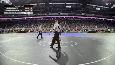 D1-120 lbs 7th Place Match - John David Quinlan, Rochester Adams vs Keagen Elliott, Rockford HS