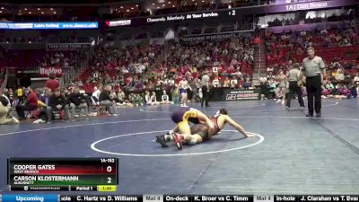 1A-152 lbs Quarterfinal - Cooper Gates, West Branch vs Carson Klostermann, Alburnett