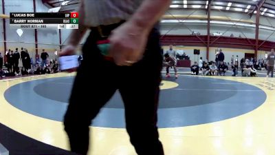165 lbs Cons. Round 7 - Lucas Boe, Lake Highland Prep vs Barry Norman, Blair Academy