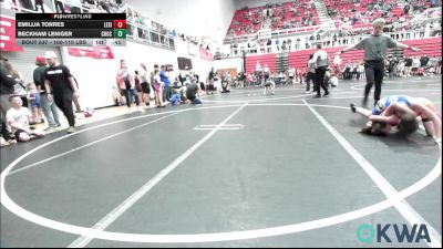 100-110 lbs Rr Rnd 2 - Emillia Torres, Lexington Wrestling Club vs Beckham Leniger, Choctaw Ironman