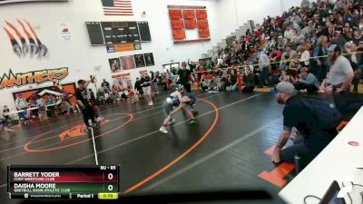 85 lbs Round 1 - Daisha Moore, Greybull Basin Athletic Club vs Barrett Yoder, Cody Wrestling Club