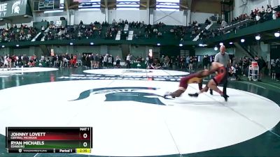 157 lbs Quarterfinal - Ryan Michaels, Edinboro vs Johnny Lovett, Central Michigan