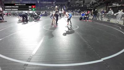 120 lbs Round Of 32 - Landon Pallies, Kingsway vs Mason Torres, Triumph Trained
