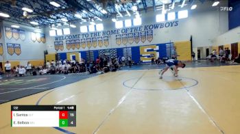 132 lbs Round 5 (8 Team) - Eljah Balboa, Wellington vs Isaac Santos, The Outsiders