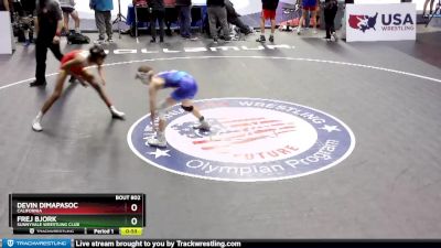 113 lbs Cons. Round 4 - Frej Bjork, Sunnyvale Wrestling Club vs Devin Dimapasoc, California