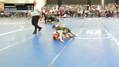75-B lbs Quarterfinal - Ronan Klock, Danville vs Emma Bannon, Elite Wrestling Club