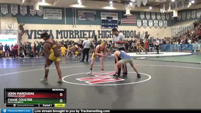 120 lbs Semifinal - Chase Coulter, Vista Murrieta vs John Maroudas, Temecula Valley
