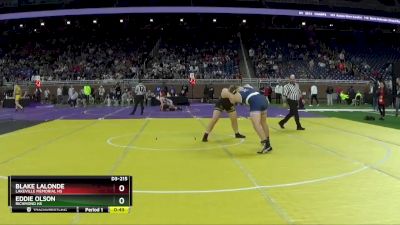 D3-215 lbs Cons. Round 2 - Eddie Olson, Richmond HS vs Blake LaLonde, LakeVille Memorial HS