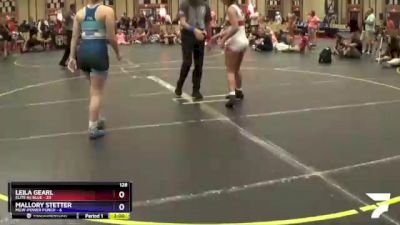 128 lbs Round 2 (10 Team) - Leila Gearl, Elite NJ Blue vs Mallory Stetter, MGW-Power Punch