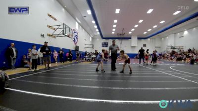 61 lbs 3rd Place - Maddox Harris, Rough Riders vs Caspian Dovers, Harrah Little League Wrestling