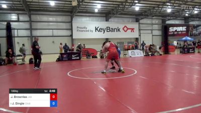 130 kg Consi Of 16 #2 - Jadon Brownlee, JAB Wrestling vs Jasiri Dingle, Cougar Wrestling Club