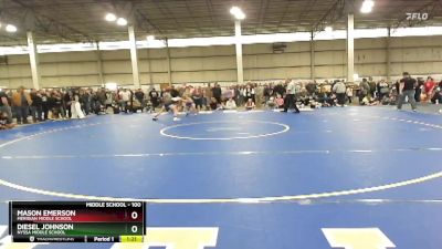 100 lbs Quarterfinal - Diesel Johnson, Nyssa Middle School vs Mason Emerson, Meridian Middle School