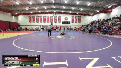 184 lbs Cons. Round 2 - Manreev Cheema, San Jose State University vs Jacob Topete, San Jose State University