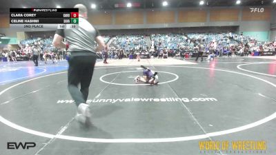 50 lbs 2nd Place - Clara Corey, Carolina Reapers vs Celine Hashmi, Savage House Wrestling Club