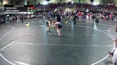 95 lbs Cons. Round 1 - Abigail Wolf, Fremont Wrestling Club vs Amelia Thomas, Ansley-Litchfield Youth Wrestling