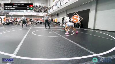 97 lbs Rr Rnd 2 - Abrianne Halapy, Tulsa Blue T Panthers vs Chloe Green, HURRICANE WRESTLING ACADEMY