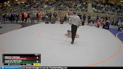 49 lbs Cons. Round 3 - Wesyn Thomas, Milwaukie Youth Wrestling Club vs Marcus Mettler, Hidden Valley Mat Club