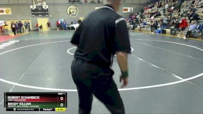 215 lbs Champ. Round 1 - Brody Killian, Service High School Cougars vs Robert Schambeck, West Anchorage