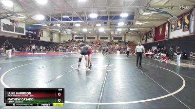 184 lbs Cons. Round 2 - Mathew Casado, Sierra College vs Luke Harrison, Sacramento City College