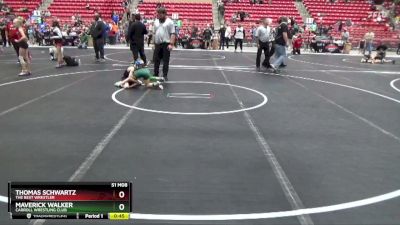 55 lbs Cons. Round 3 - Thomas Schwartz, The Best Wrestler vs Maverick Walker, Carroll Wrestling Club