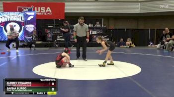 62 lbs Quarterfinal - Savina Burgo, Team Tulsa Wrestling Club vs Audrey Edwards, Team Tiger Wrestling Club