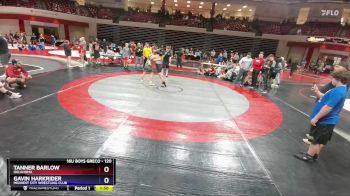 120 lbs Cons. Round 3 - Tanner Barlow, Oklahoma vs Gavin Harkrider, Midwest City Wrestling Club