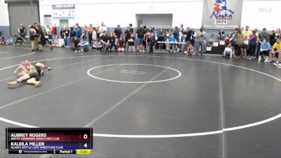 80 lbs Semifinal - Kaleila Miller, Alaska Battle Cats Wrestling Club vs Aubrey Rogers, Arctic Warriors Wrestling Club