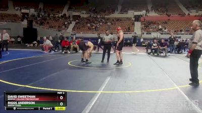 D1-285 lbs Semifinal - David Sweetman, Brophy College Preparatory vs Riggs Anderson, Queen Creek