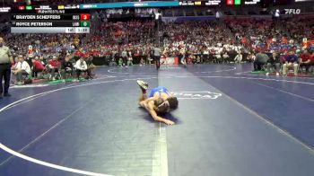 1A-138 lbs Champ. Round 2 - Royce Peterson, Lake Mills vs Brayden Scheffers, Interstate 35